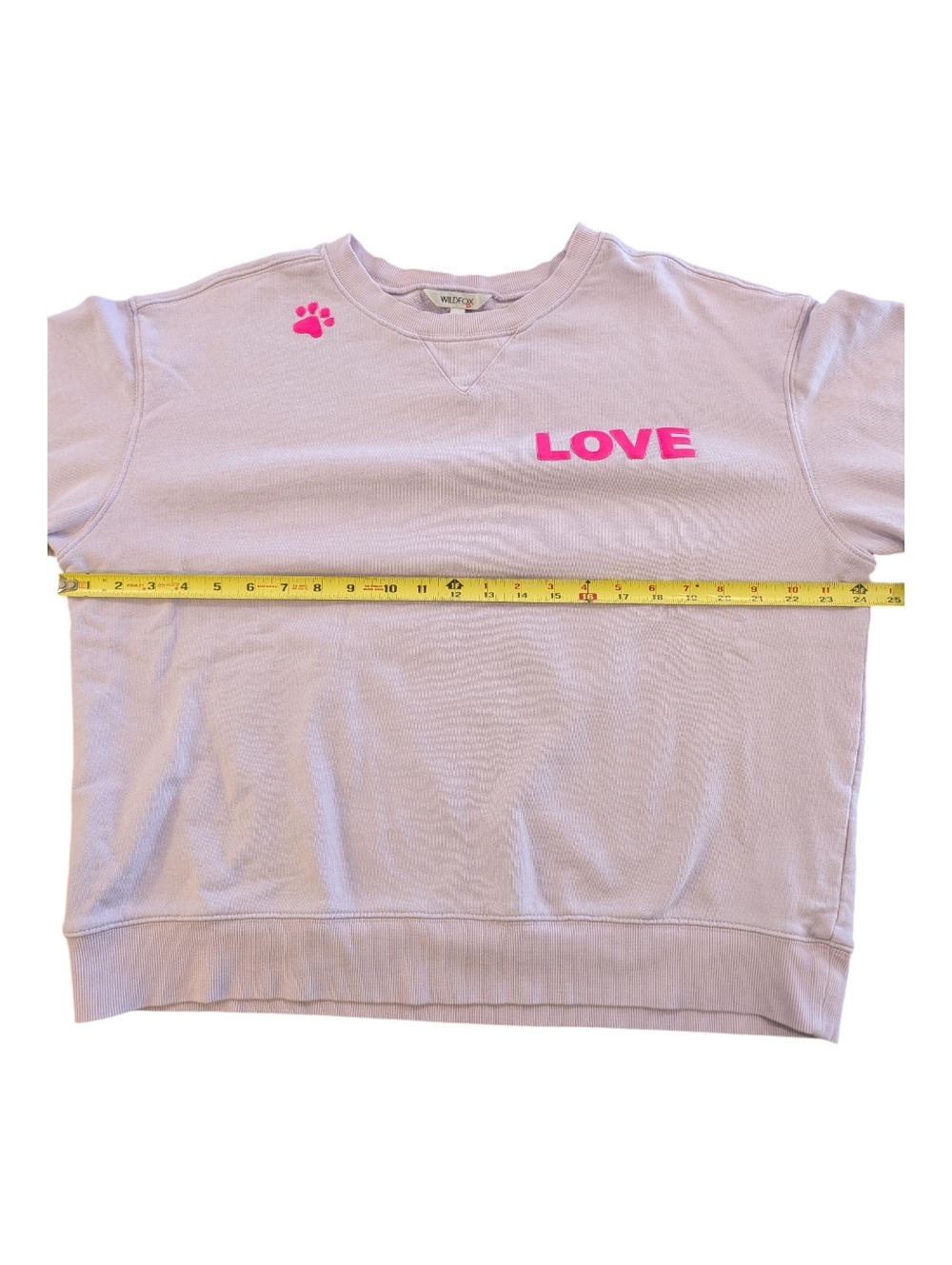 Wildfox Lavender Crewneck Sweatshirt with Hot Pink 'LOVE' & Paw Prints - Picture 7 of 7